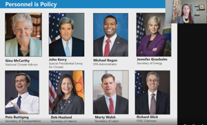 INGAA President and CEO Amy Andryszak, top right, discusses President Joe Biden's personnel picks at the 17th Annual Pipeline Opportunities Conference on Tuesday.